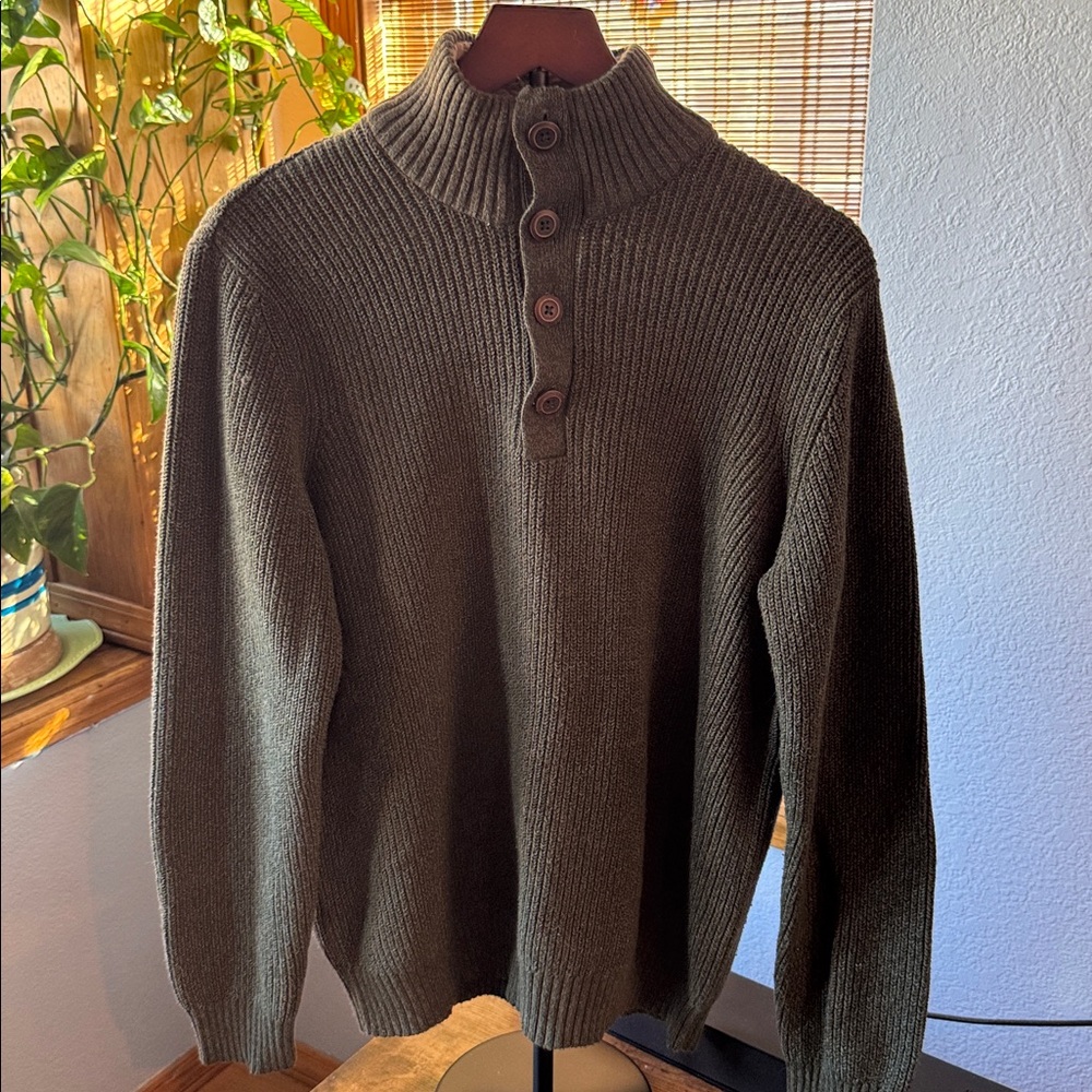 G.H. Bass & Co. Olive Turtleneck Sweater dadcore winter pullover SZ large